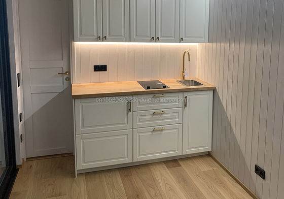 Contenedor de paquete plano Casa de café estilo de lujo Estudio de madera Envasado plano para 20 pies Jardín Hotel Casa móvil