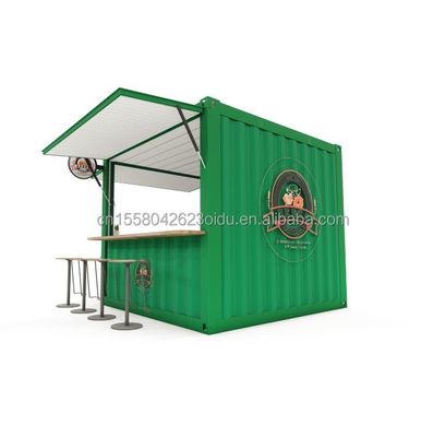 Panel de sándwich conveniente 10FT Stand de quiosco prefabricado para cafeterías y restaurantes de comida rápida Acero galvanizado doblado 180g