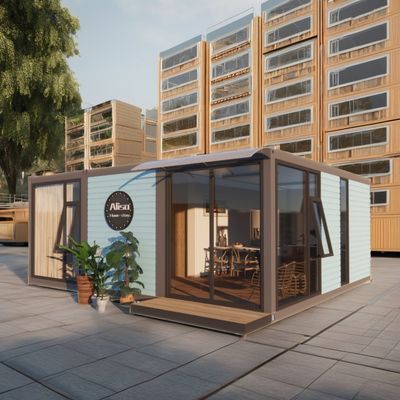 Contenedor ecológico de 20 pies o 40 pies hecho de acero y panel de sándwich para tienda de ropa restaurante hotel