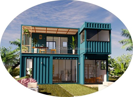 Color personalizado 20ft Flat Pack Living Steel Frame Modular Home Panel de sándwich prefabricado Envío de 3 dormitorios Casa de contenedores