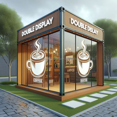 Panel de sandwich de onda de pared de 50 mm Hotel Contenedor emergente Café Restaurante Bar Café Quiosco Booth con Casa prefabricada de acero