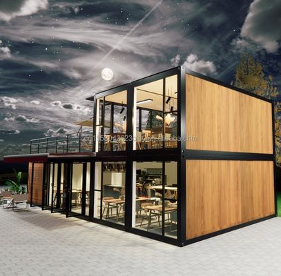 Casa prefabricada de 20 pies de madera de lujo con 4 dormitorios Contenedor expandible Casa paneles de sándwich Oficina Hotel exterior