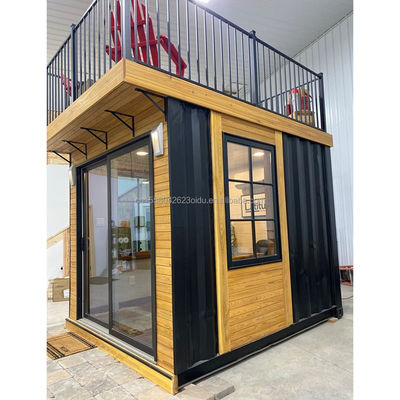 Casa de jardín de madera de plástico de 10 pies Contenedor de actividad de madera móvil Mini oficina Café Diseño moderno para su jardín