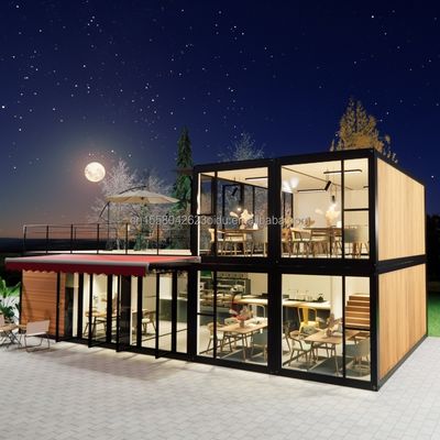 Casa prefabricada de 20 pies de madera de lujo con 4 dormitorios Contenedor expandible Casa paneles de sándwich Oficina Hotel exterior