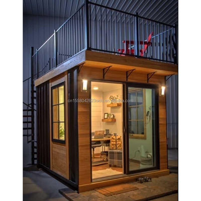 Casa de jardín de madera de plástico de 10 pies Contenedor de actividad de madera móvil Mini oficina Café Diseño moderno para su jardín