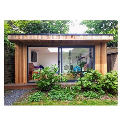 Casas de vidrio de construcción prefabricada Contenedores de madera con diseño expandible