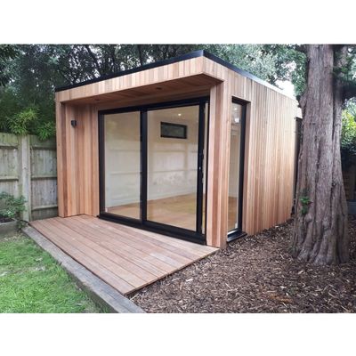 Casas de vidrio de construcción prefabricada Contenedores de madera con diseño expandible