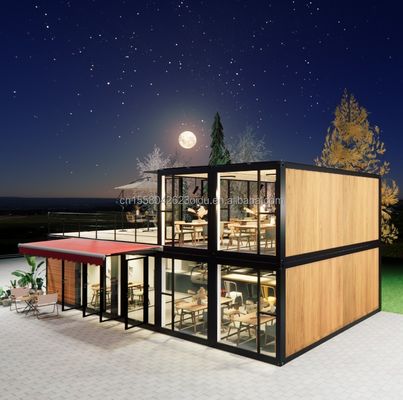 Casa prefabricada de aluminio de aleación de ventanas de 2 dormitorios para tienda o apartamento en casa de contenedores de paquete plano moderno de 20 pies / 40 pies tamaño