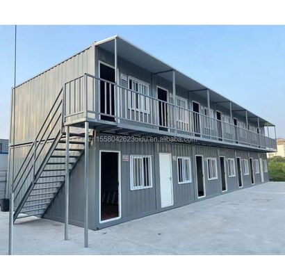 Casa de contenedores portátil de paquete plano para oficina moderna Casa de playa y campamentos de ingeniería de construcción