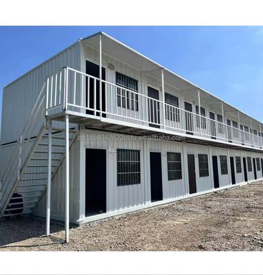 Casa de contenedores portátil de paquete plano para oficina moderna Casa de playa y campamentos de ingeniería de construcción