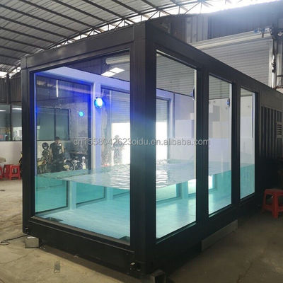 Piscina de lujo con contenedores modulares prefabricados móviles para jardín y hotel
