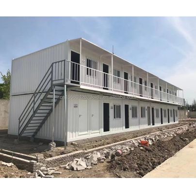 Casa de contenedores portátil de paquete plano para oficina moderna Casa de playa y campamentos de ingeniería de construcción
