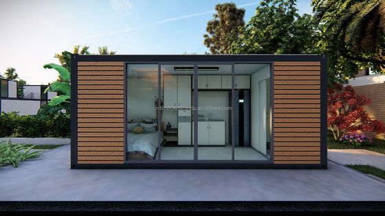 Contenedor modular prefabricado Casas de madera Contenedor de embalaje plano Removible Casa de lujo de 20 pies Cafetería moderna