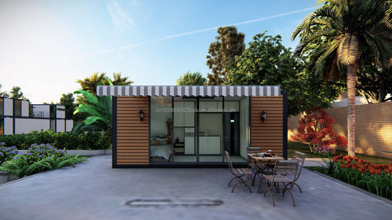 Contenedor modular prefabricado Casas de madera Contenedor de embalaje plano Removible Casa de lujo de 20 pies Cafetería moderna
