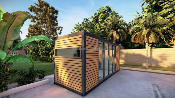 Contenedor modular prefabricado Casas de madera Contenedor de embalaje plano Removible Casa de lujo de 20 pies Cafetería moderna