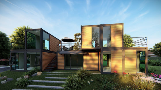 Contenedor modular prefabricado Casas de madera Contenedor de embalaje plano Removible Casa de lujo de 20 pies Cafetería moderna