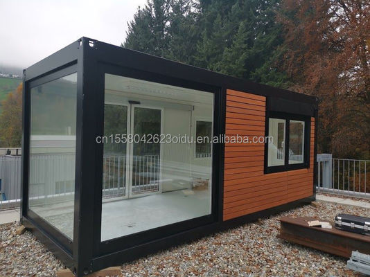 Contenedor modular prefabricado Casas de madera Contenedor de embalaje plano Removible Casa de lujo de 20 pies Cafetería moderna