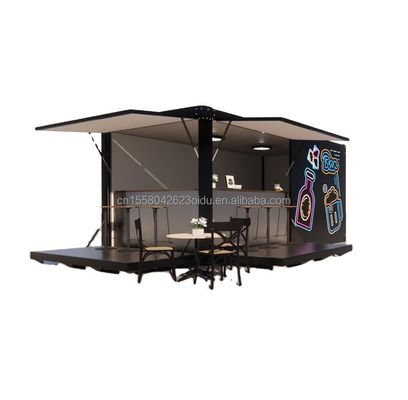 Acero galvanizado con flexión de 180g marco bar de contenedores modernos de 10 pies tienda de alimentos para exteriores hecha de contenedores de envío modificados