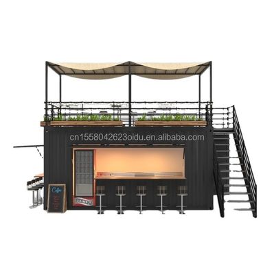 Acero galvanizado con flexión de 180g marco bar de contenedores modernos de 10 pies tienda de alimentos para exteriores hecha de contenedores de envío modificados