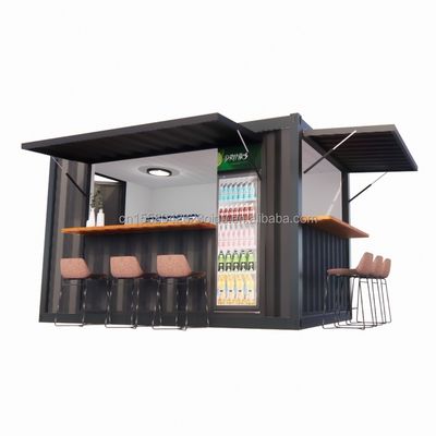 Contenedor de envío modificado de 10 pies EU Mini tienda emergente para restaurantes de comida rápida al aire libre