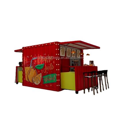 Contenedor de envío modificado de 10 pies EU Mini tienda emergente para restaurantes de comida rápida al aire libre