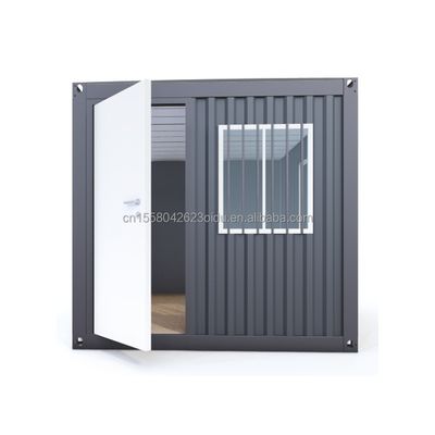 Mini oficina / tienda de 10 pies de tamaño económico Contenedor de envío modificado Panel de sándwich de acero Hoteles con ventanas de aleación de aluminio