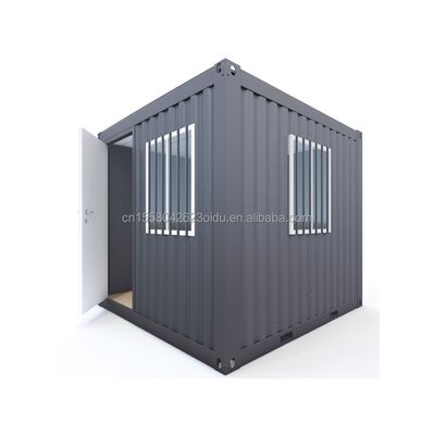 Mini oficina / tienda de 10 pies de tamaño económico Contenedor de envío modificado Panel de sándwich de acero Hoteles con ventanas de aleación de aluminio