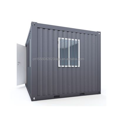 Mini oficina / tienda de 10 pies de tamaño económico Contenedor de envío modificado Panel de sándwich de acero Hoteles con ventanas de aleación de aluminio