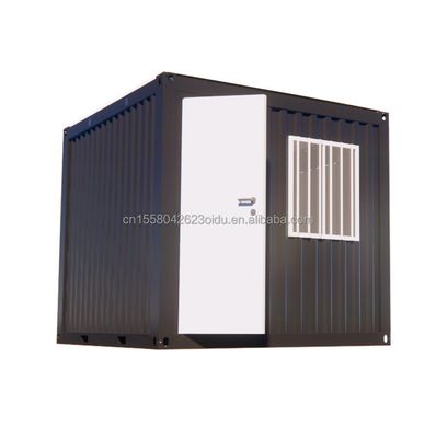 Mini oficina / tienda de 10 pies de tamaño económico Contenedor de envío modificado Panel de sándwich de acero Hoteles con ventanas de aleación de aluminio