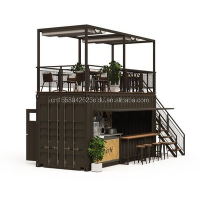Cuadro de acero de acero galvanizado de 180 g 20 pies plegable lujoso prefabricado portable de la cafetería contenedor para productos