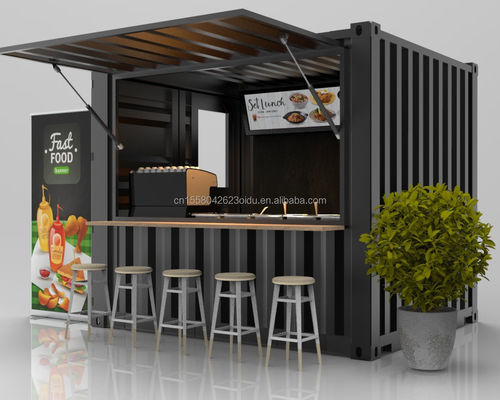 10 pies de portable tienda de jugo bar kiosco cabinas de contenedores sala diseñada con panel de sándwich a prueba de humedad