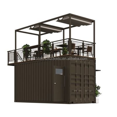 Cuadro de acero de acero galvanizado de 180 g 20 pies plegable lujoso prefabricado portable de la cafetería contenedor para productos