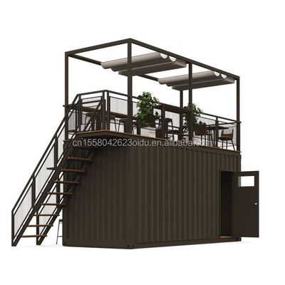 Cuadro de acero de acero galvanizado de 180 g 20 pies plegable lujoso prefabricado portable de la cafetería contenedor para productos