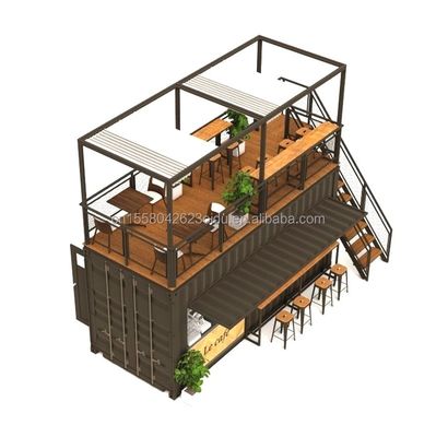Cuadro de acero de acero galvanizado de 180 g 20 pies plegable lujoso prefabricado portable de la cafetería contenedor para productos