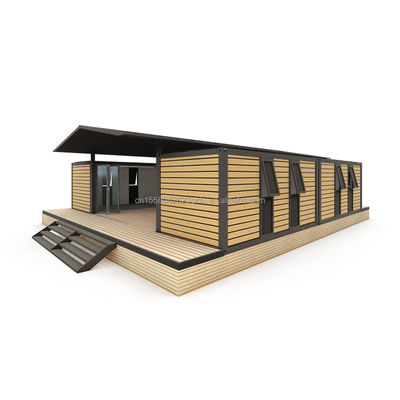 Casa de contenedores grande de 40 pies para hoteles y campesinos Residente de troncos de acero prefabricado Taller/Aula Panel de sándwich