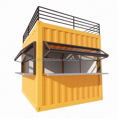 Diseño moderno Edificios de acero Envases planos Envío Panel de sándwich prefabricado Prefab Contenedor plegable Casa de contenedores plegable portátil