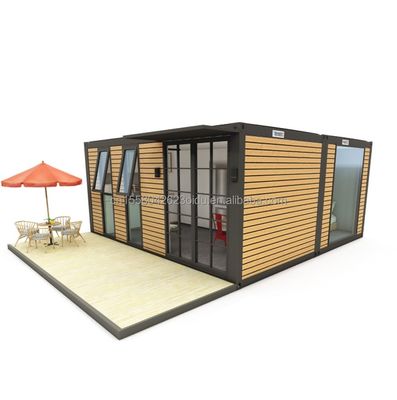 20 pies o 40 pies portable Casa pequeña prefabricada Villa de acero ligero Modular casas prefabricadas con tubos cuadrados de acero galvanizado