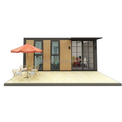 20 pies o 40 pies portable Casa pequeña prefabricada Villa de acero ligero Modular casas prefabricadas con tubos cuadrados de acero galvanizado
