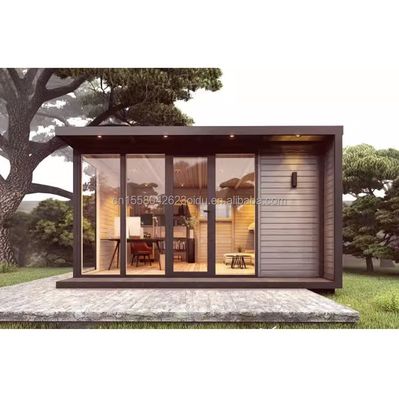 20 pies de montaje rápido apilable Mini Desmontable Casa portátil de 2 dormitorios Casa de contenedores con tubos cuadrados de acero galvanizado