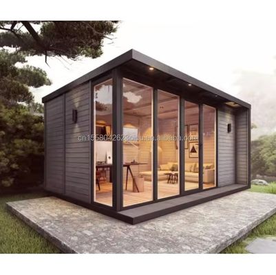 20 pies de montaje rápido apilable Mini Desmontable Casa portátil de 2 dormitorios Casa de contenedores con tubos cuadrados de acero galvanizado