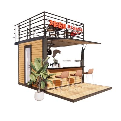 10 pies de diseño moderno de comida rápida Mini Pop-Up Shop Contenedor de acero de paquete plano para Carport en el exterior Café Café Bar Carport