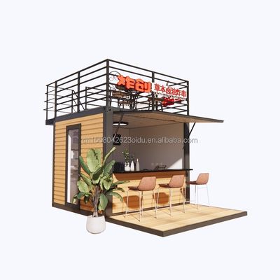 10 pies de diseño moderno de comida rápida Mini Pop-Up Shop Contenedor de acero de paquete plano para Carport en el exterior Café Café Bar Carport