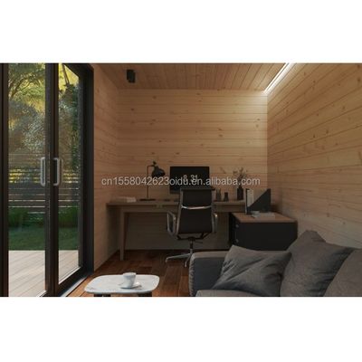 Almacén de metal de madera pequeño y personalizado Contenedor expandible moderno Casa prefabricada para paneles de sandwich de acero al aire libre