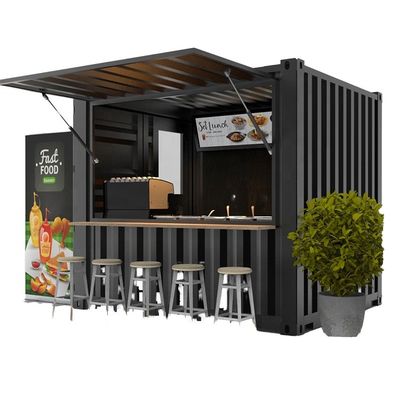 Tienda de café de pequeña taberna taberna móvil personalizable casas de acero prefabricadas modernas para el hogar transportable desmontable