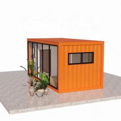Acero exterior y panel de sándwich Casa de contenedores de paquete plano con baño hecha de 20 pies / 40 pies