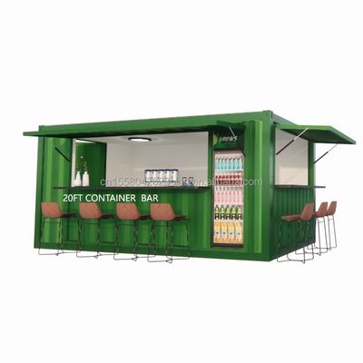 Tienda Supermercado 10-12FT Contenedor Café móvil Estructura de acero con casas de madera Diseño en estilo moderno y de alta calidad