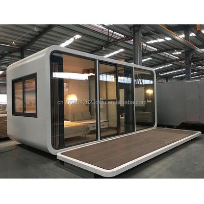 SH Diseño moderno Contenedor plegable prefabricado Casa exterior Modular de acero y vidrio Cápsula de espacio para la vida urbana
