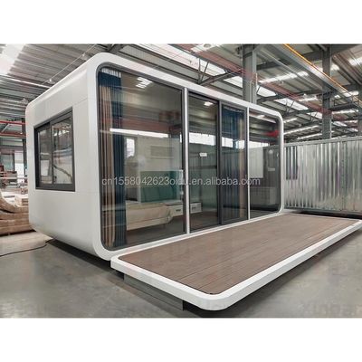 SH Diseño moderno Contenedor plegable prefabricado Casa exterior Modular de acero y vidrio Cápsula de espacio para la vida urbana