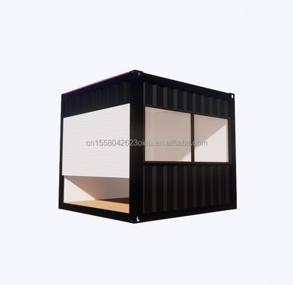 Mini tienda de 20 pies Contenedor Cafetería Bar Restaurante de comida rápida Tienda de conveniencia Quiosco con ventanas de aleación de aluminio