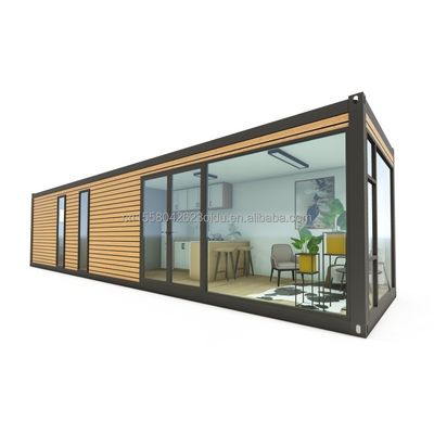 Casas prefabricadas de contenedores de 20 pies 40 pies de diseño moderno de color de madera Casas prefabricadas para parejas Familias Hoteles al aire libre